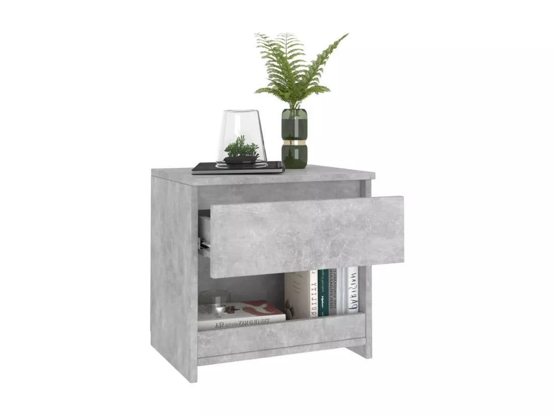Table de chevet Gris béton 40x30x39 cm Aggloméré