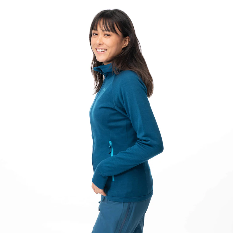 Cecilie Wool Hood Jacket Dame Deep Sea Blue