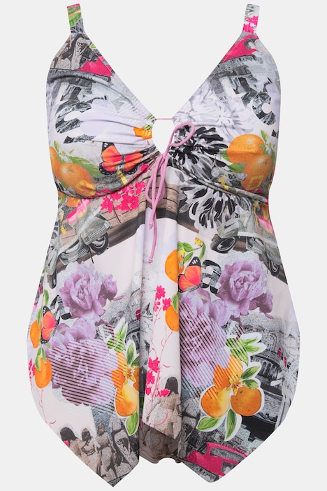 Tankini, Uhren, Zipfelsaum, Softcups, Träger verstellbar