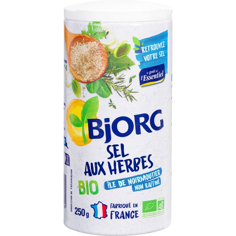 Sel aux herbes bio Bjorg  - Boite distributrice de 250 g
