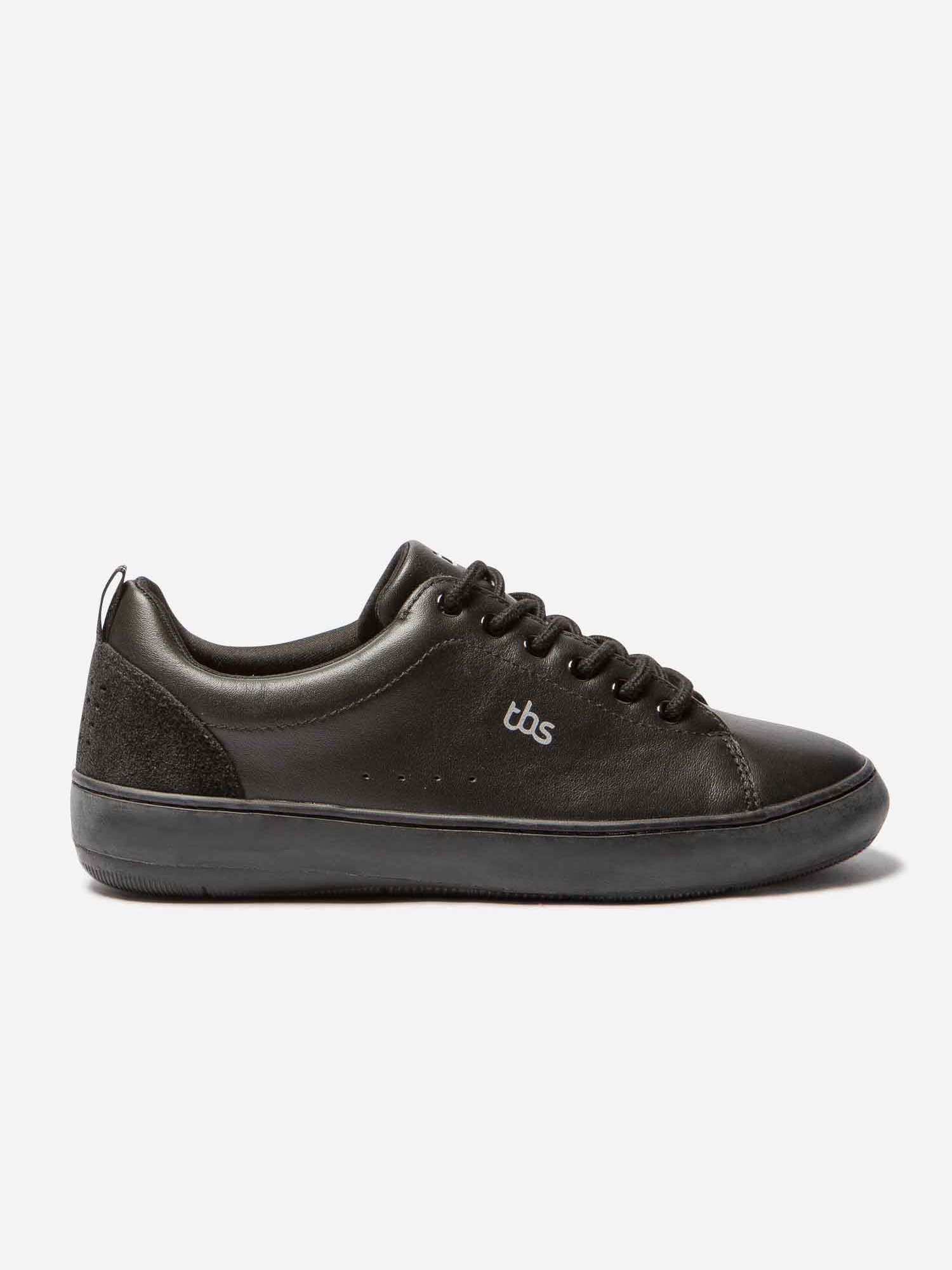 Tennis Femme Confort Dessus Cuir Noir