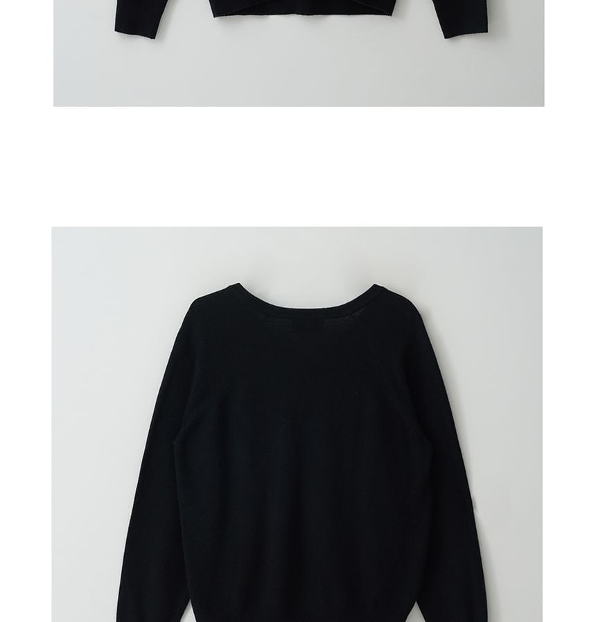 rolarola - V-hals wollen trui (zwart)