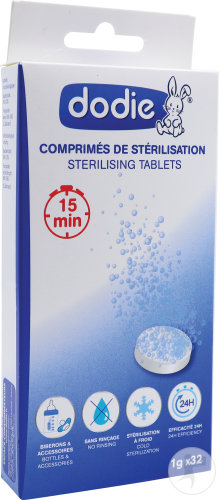 Dodie Comprimés De Stérilisation À Froid Pour Biberons Et Accessoires 32 Pièces