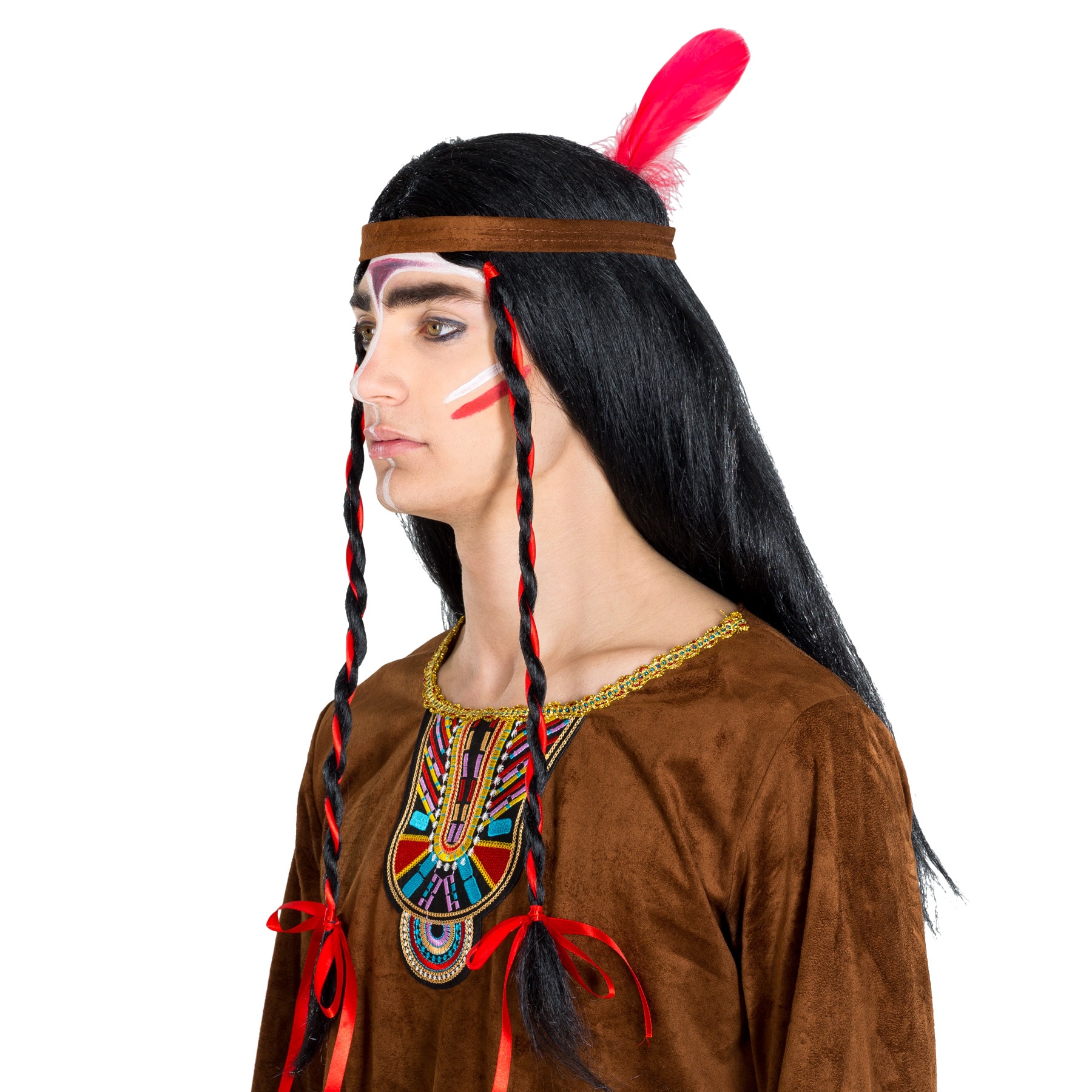 tectake® Herrenkostüm Indianer Apache kräftiger Bison