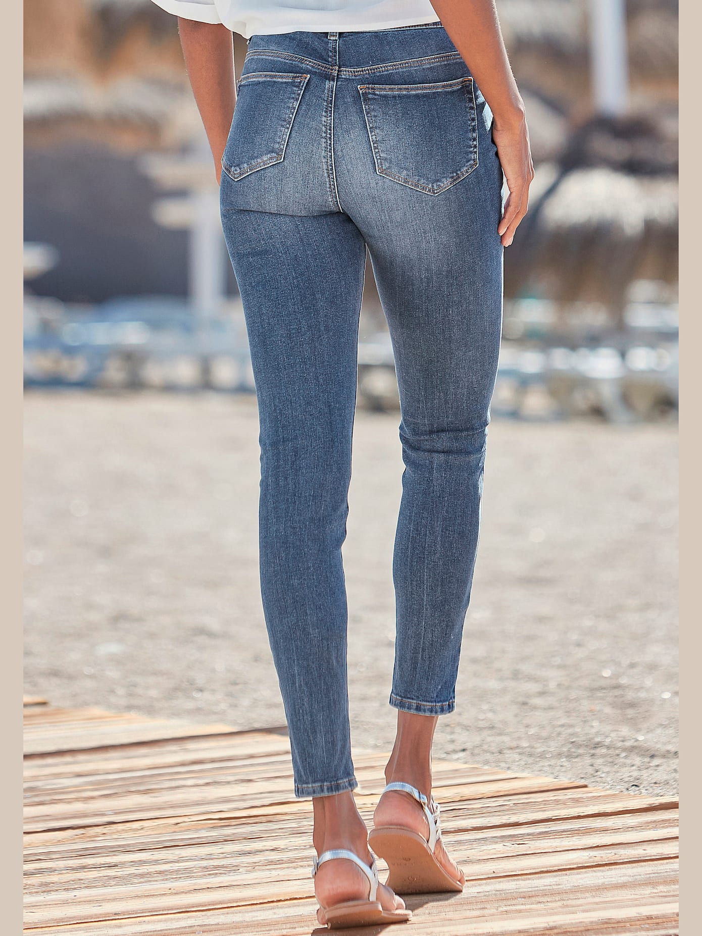 Jean taille haute jegging taille haute avec boutons
