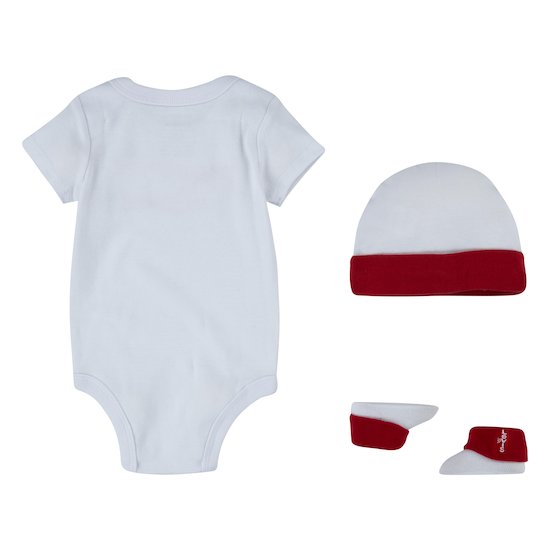 Coffret Body + Bonnet + Chaussons   Blanc/Rouge        6-12 mois   de               Levi's Kids