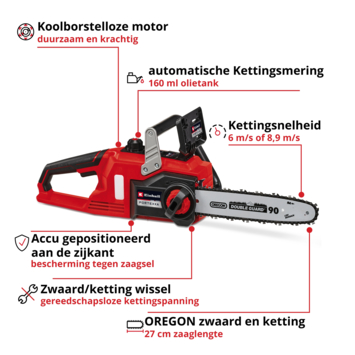 Einhell 18V kettingzaag Fortexxa 18/30 (zonder accu)