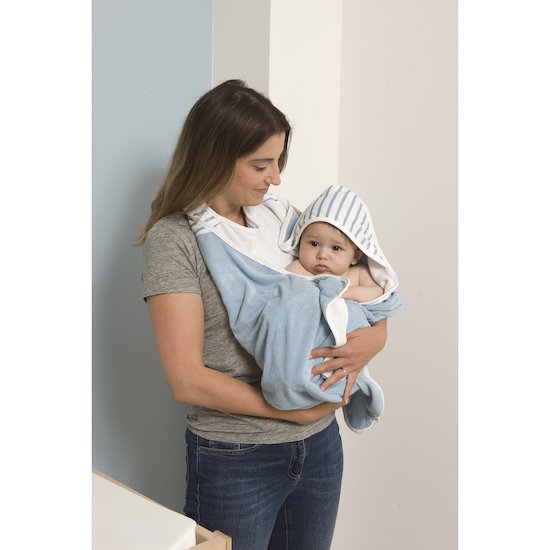 Serviette papillon bambou   Blue stripes        de               Babytolove