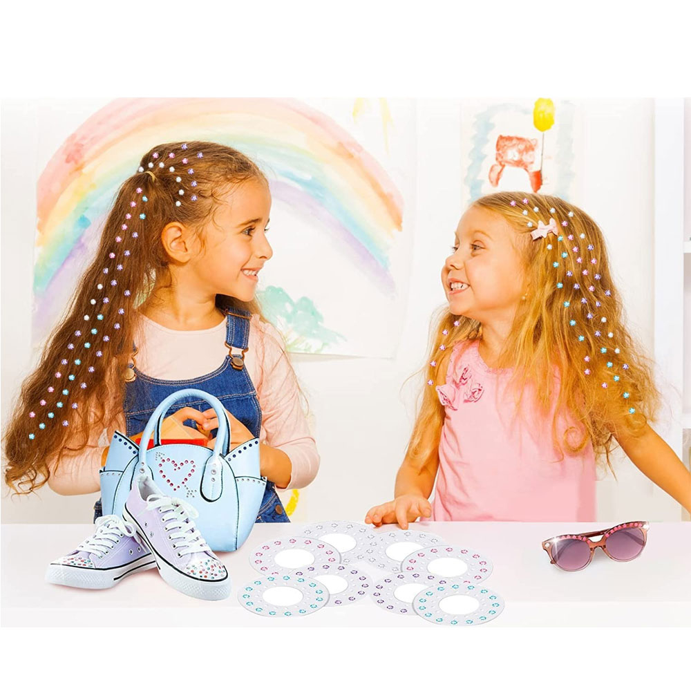 (118er Set) Ersatz Strass Steine für Haar Stempel Glitzer Sticker - Div. Farben