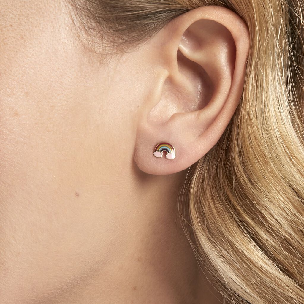 Boucles D'oreilles Puces Raine Or Jaune
