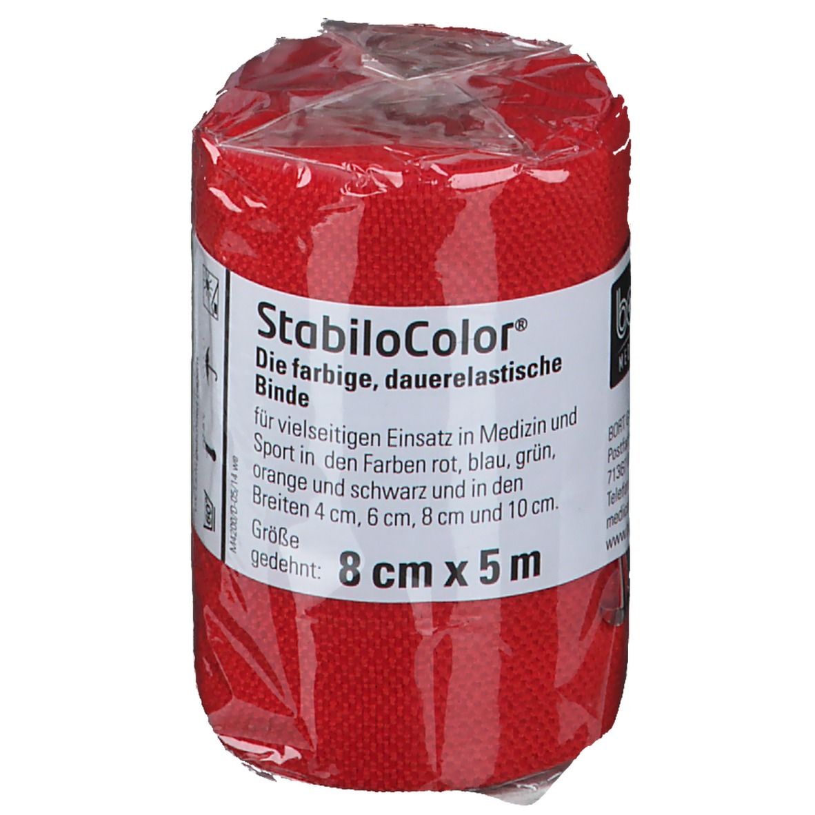 BORT StabiloColor® Binde 8 cm x 5 m rot