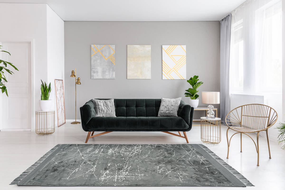 Kurzflorteppich DOLCE VITA 200 - grau - handgewebt - 80x150 cm
