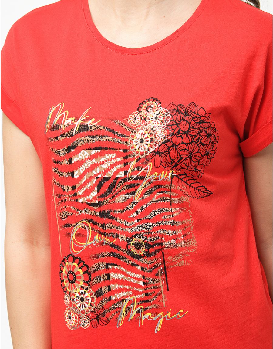 T-shirt rouge 100% coton