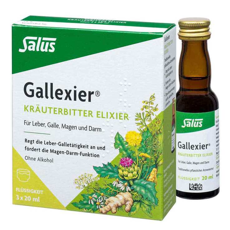 Gallexier Kräuterbitter Elixier Salus Flüss.z.E., 3X20 ml