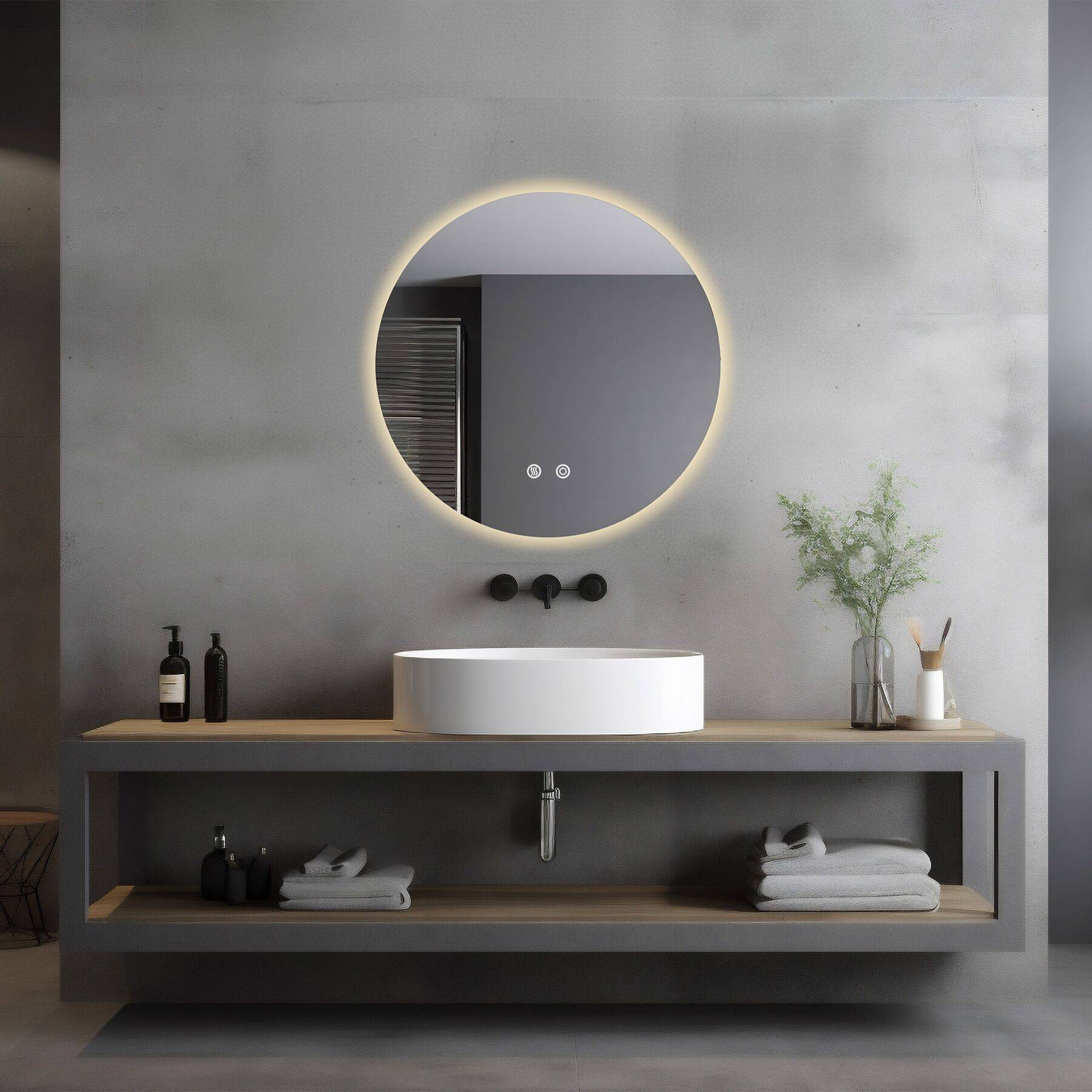 Runder LED Badezimmerspiegel Aurora