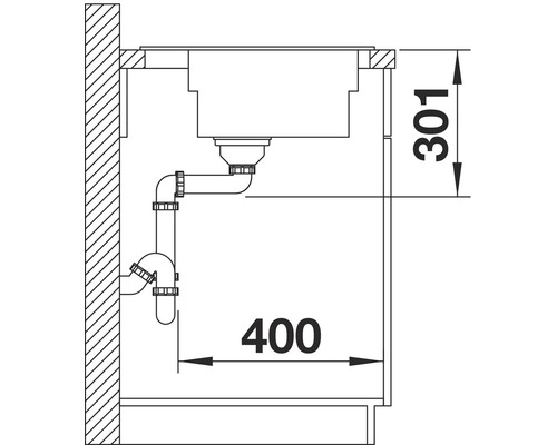 Blanco ZENAR XL 6 S DGP spoelbak, 1000 x 510 mm, tartufo, 524059, 1 bak, bak rechts, met afdruiprek