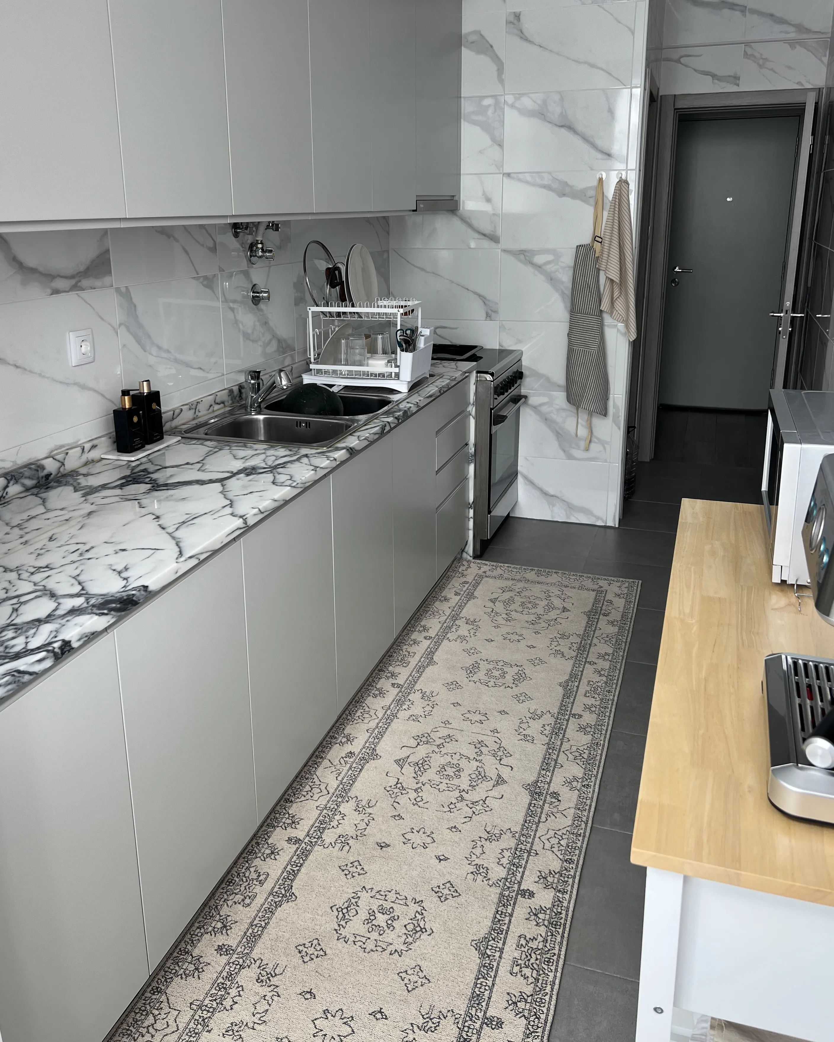 Vloerkleed GOLLER Beige 80 x 300 cm Katoen