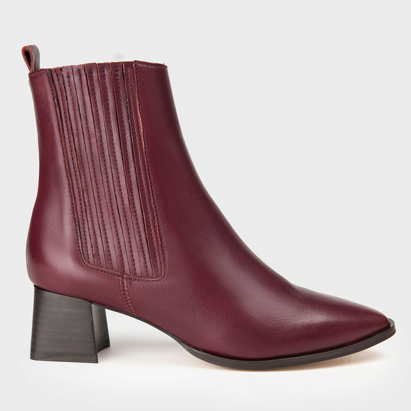 Anaki Chelsea boots en Cuir Merced rouge bordeaux - Talon 4.5 cm