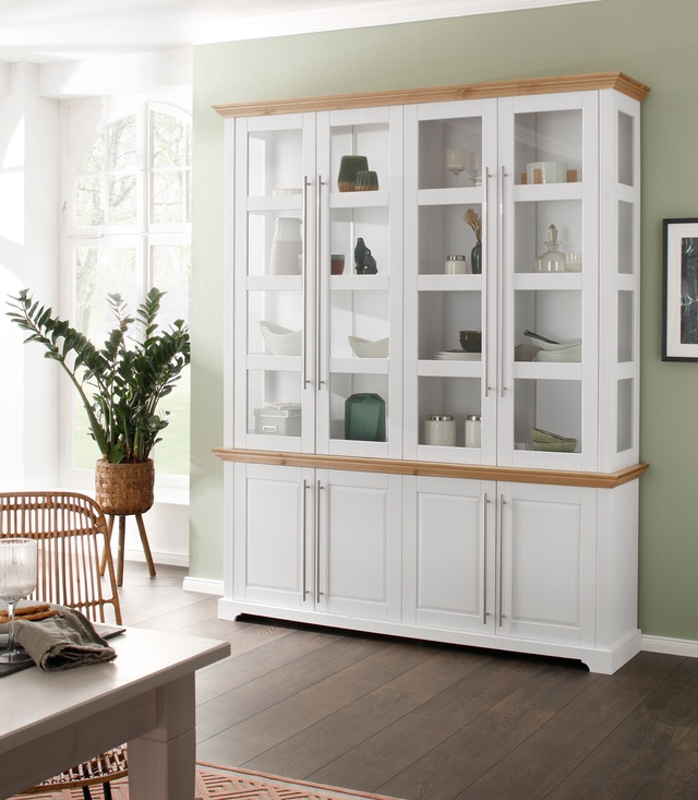 Home affaire Vitrine »Meliss« aus massiver Kiefer, FSC® zertifiziert, Breite 171 cm