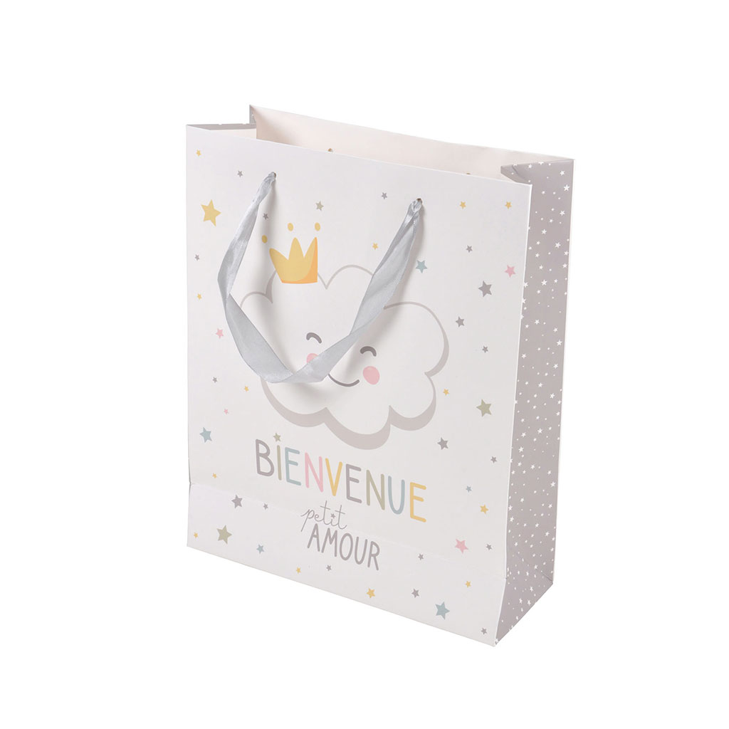 Poche cadeau enfant nuage 32x26cm