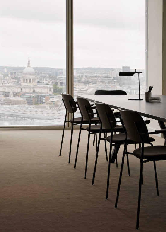 Audo Copenhagen Co eetkamerstoel met arm zitting Siërra 1611 naturel/chroom