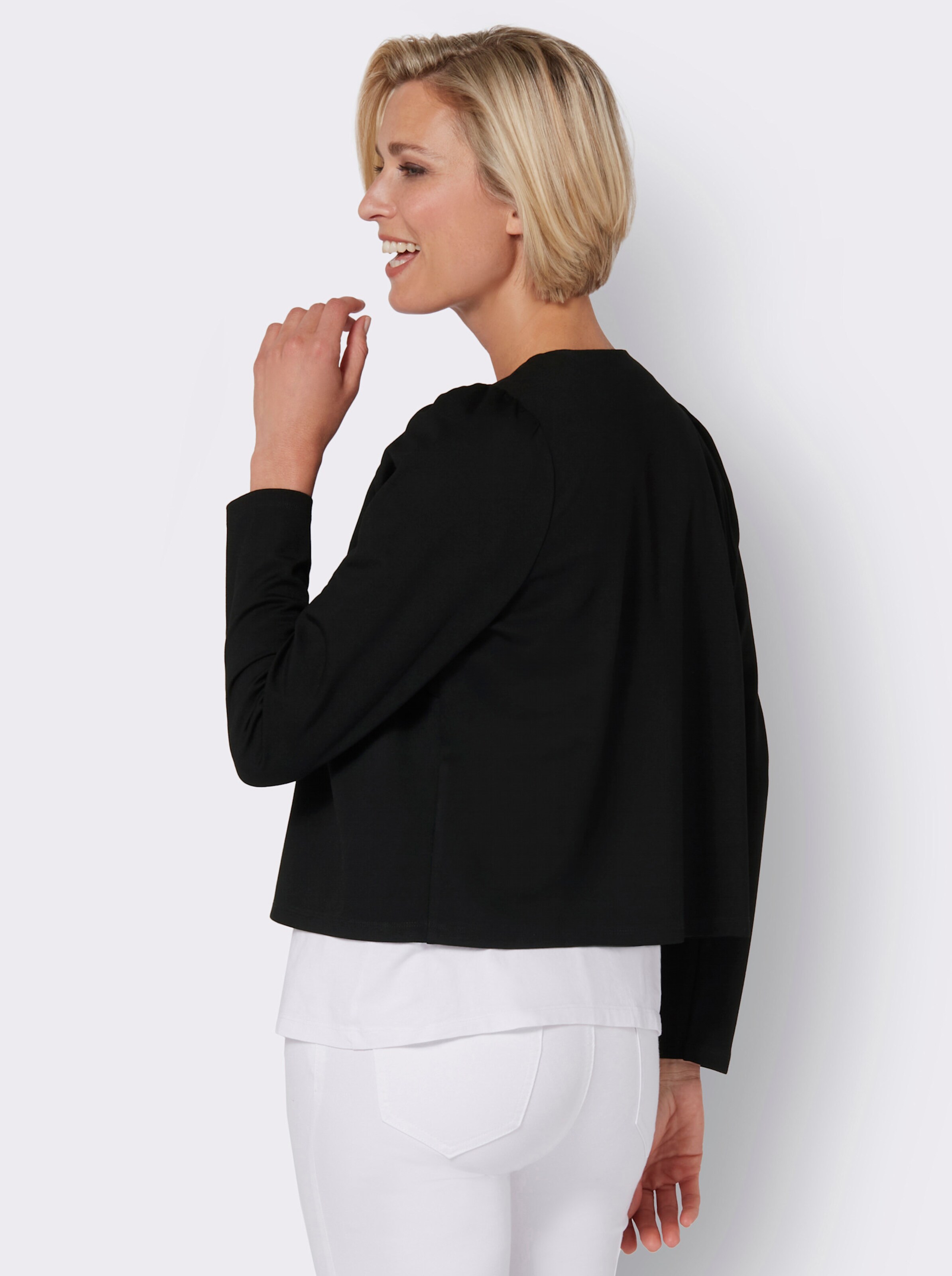 Shirtblazer mit Spitze und Nieten
