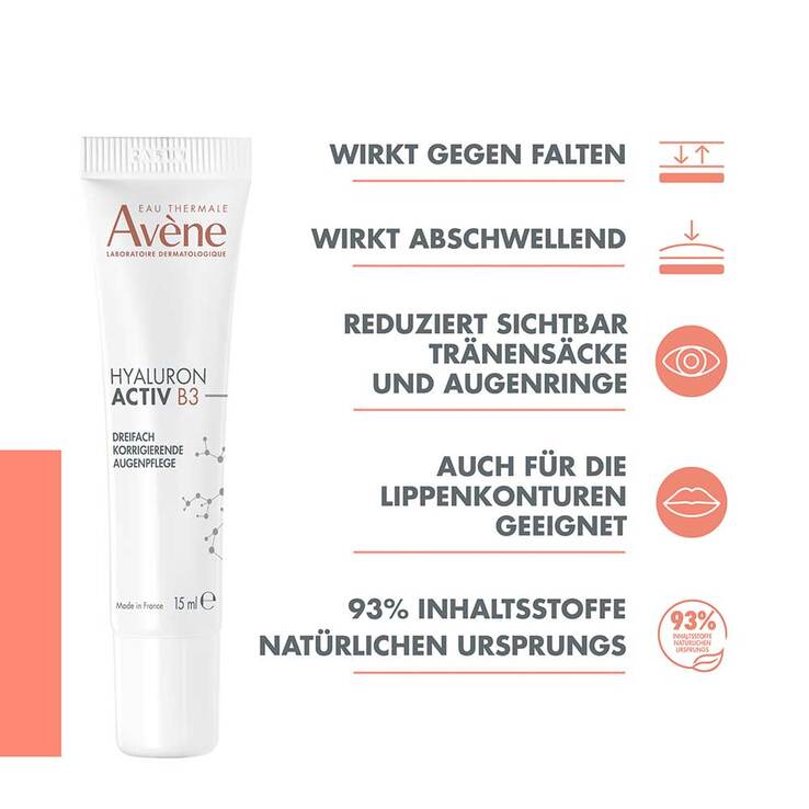 Avene Hyaluron Activ B3 dreifach korrigierende Augenpflege, 15 ml
