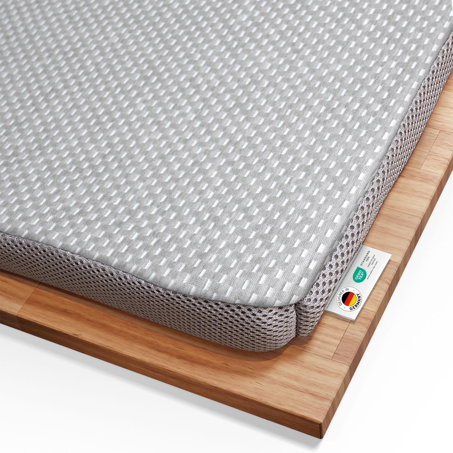 Topper 100x200cm RenewON | Testsieger 2021 | Ergonomische Memory-Schaum Auflage | Atmungsaktiv und Feuchtigkeitsregulierend | Anti-Statischer Graphene-Bezug | Matratzen-Topper 100 x 200 x 6 cm Höhe