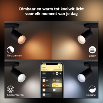 Philips Hue opbouwspot Fugato zwart