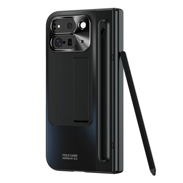 For Google Pixel 9 Pro Fold 5G Deksel med Herdet Glassfilm, Stylus - Svart