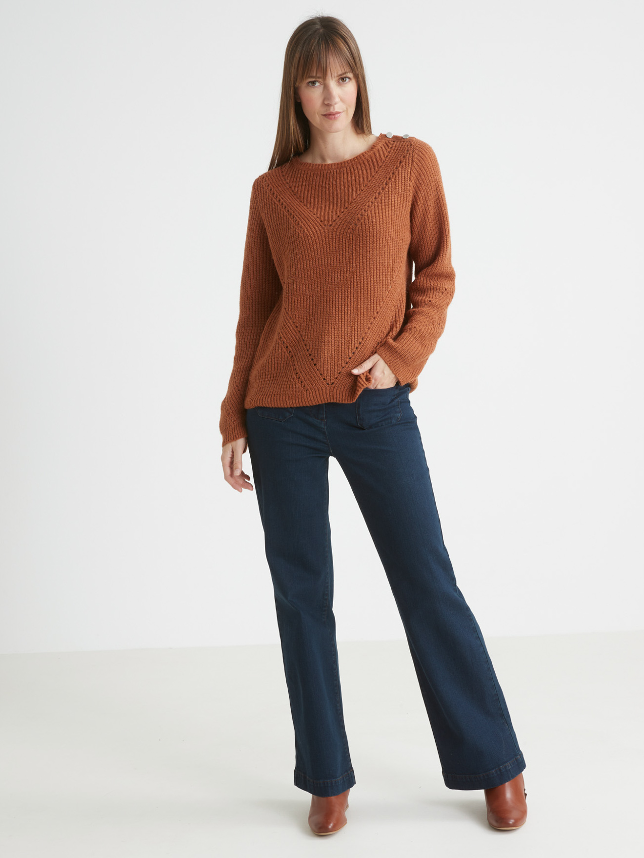 Pull en côtes perlées
