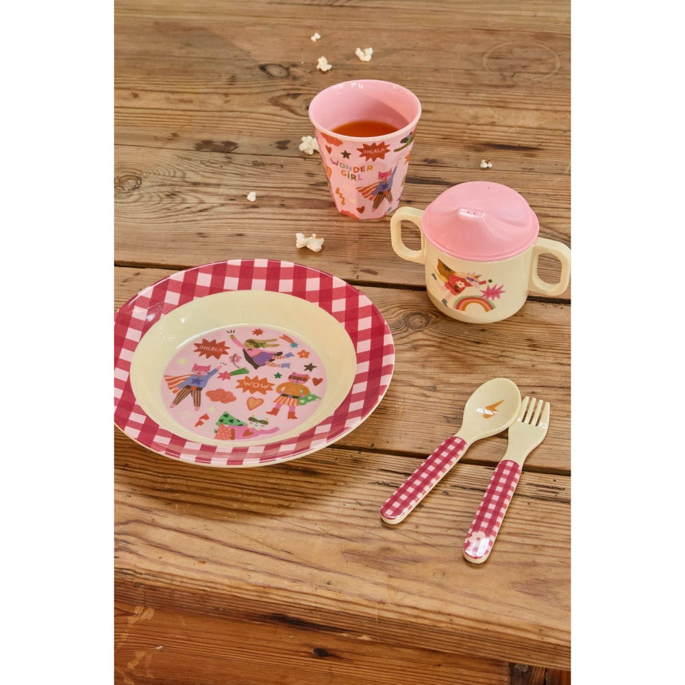 Køb Rice Melamin Kop Med Hero Print - Medium - Pink - 250 Ml