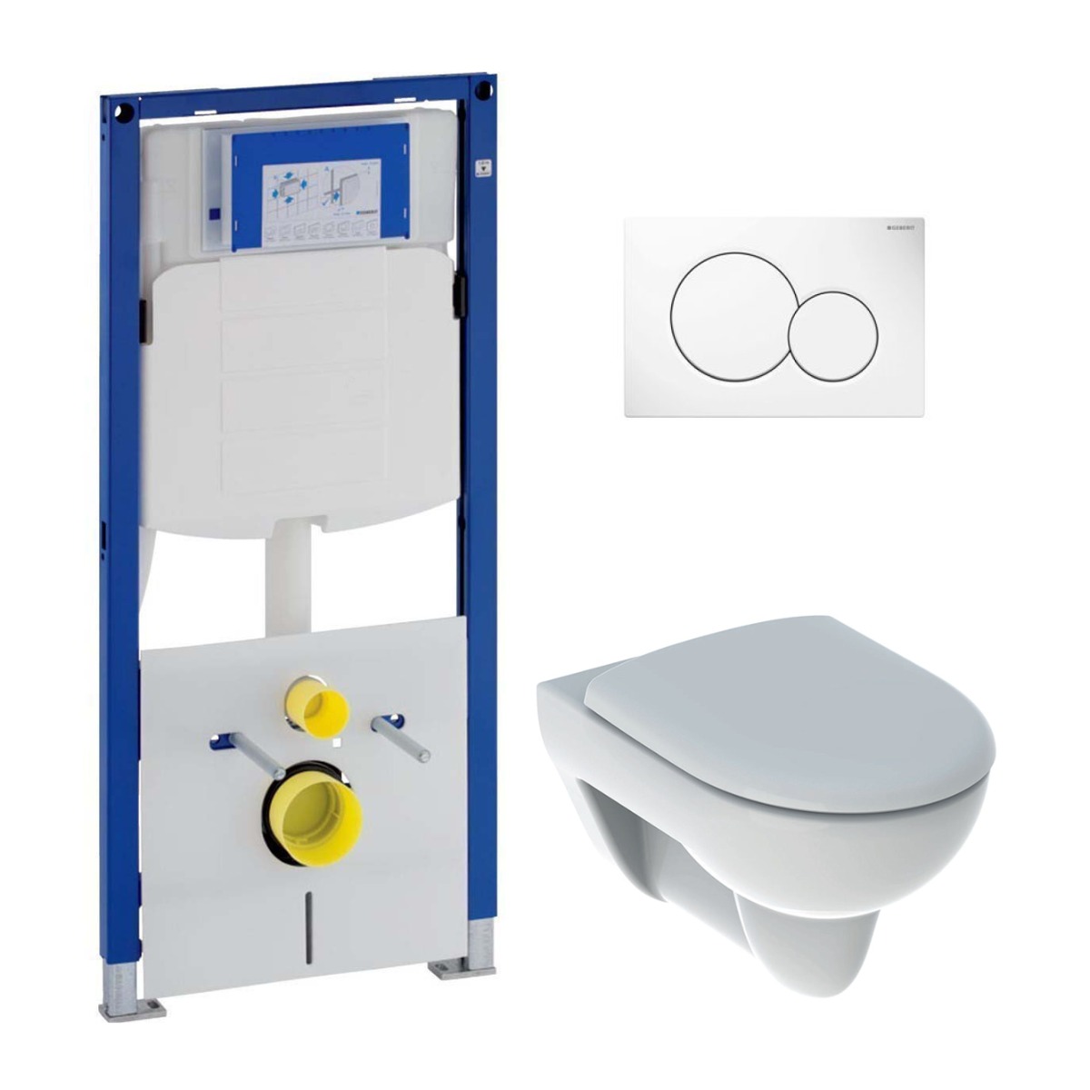 Geberit UP320 toiletset met Geberit Renova Rimfree toilet en softclose zitting