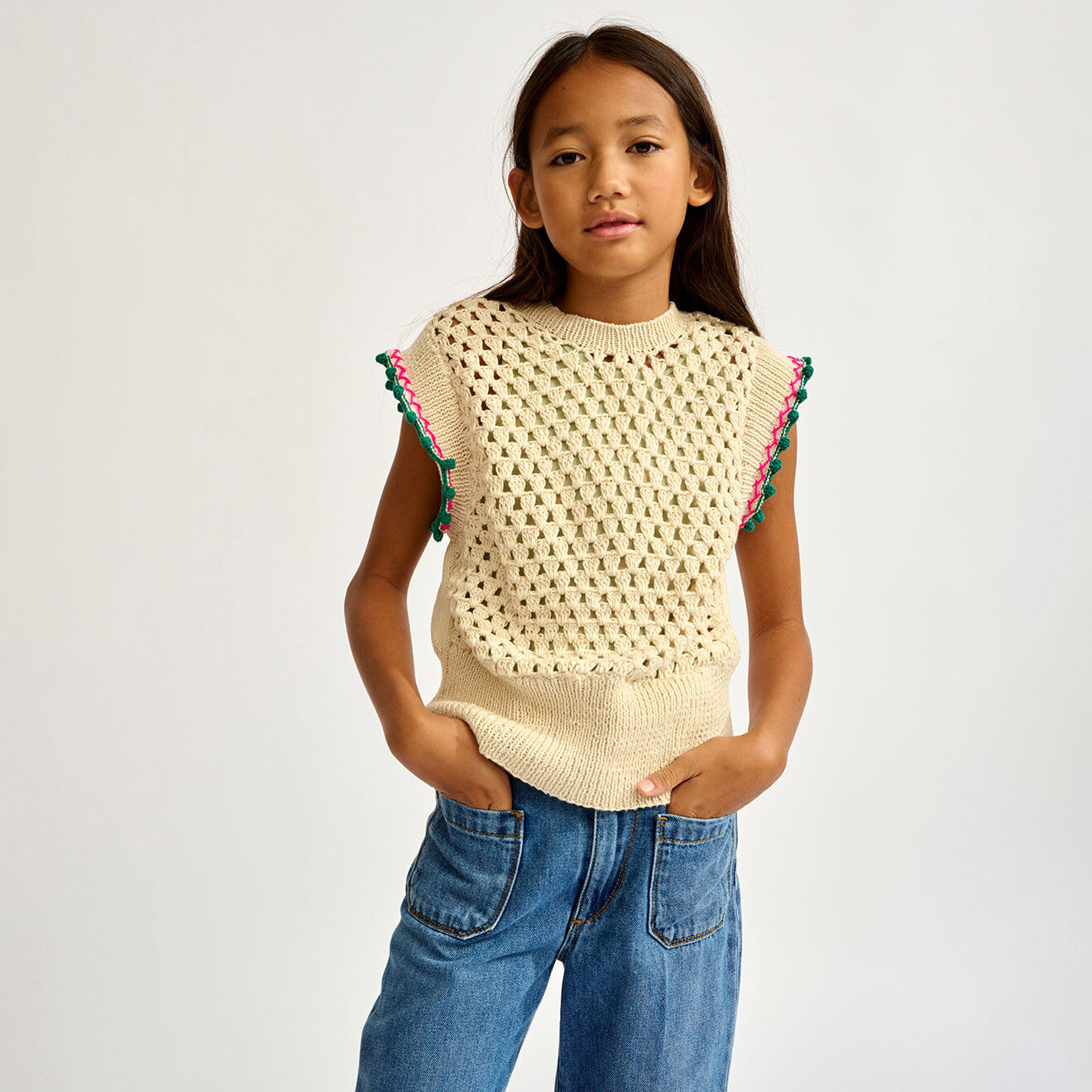 Bellerose Top crocheté Marh écru