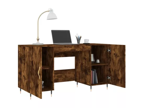 Bureau chêne fumé 140x50x75 cm bois d'ingénierie