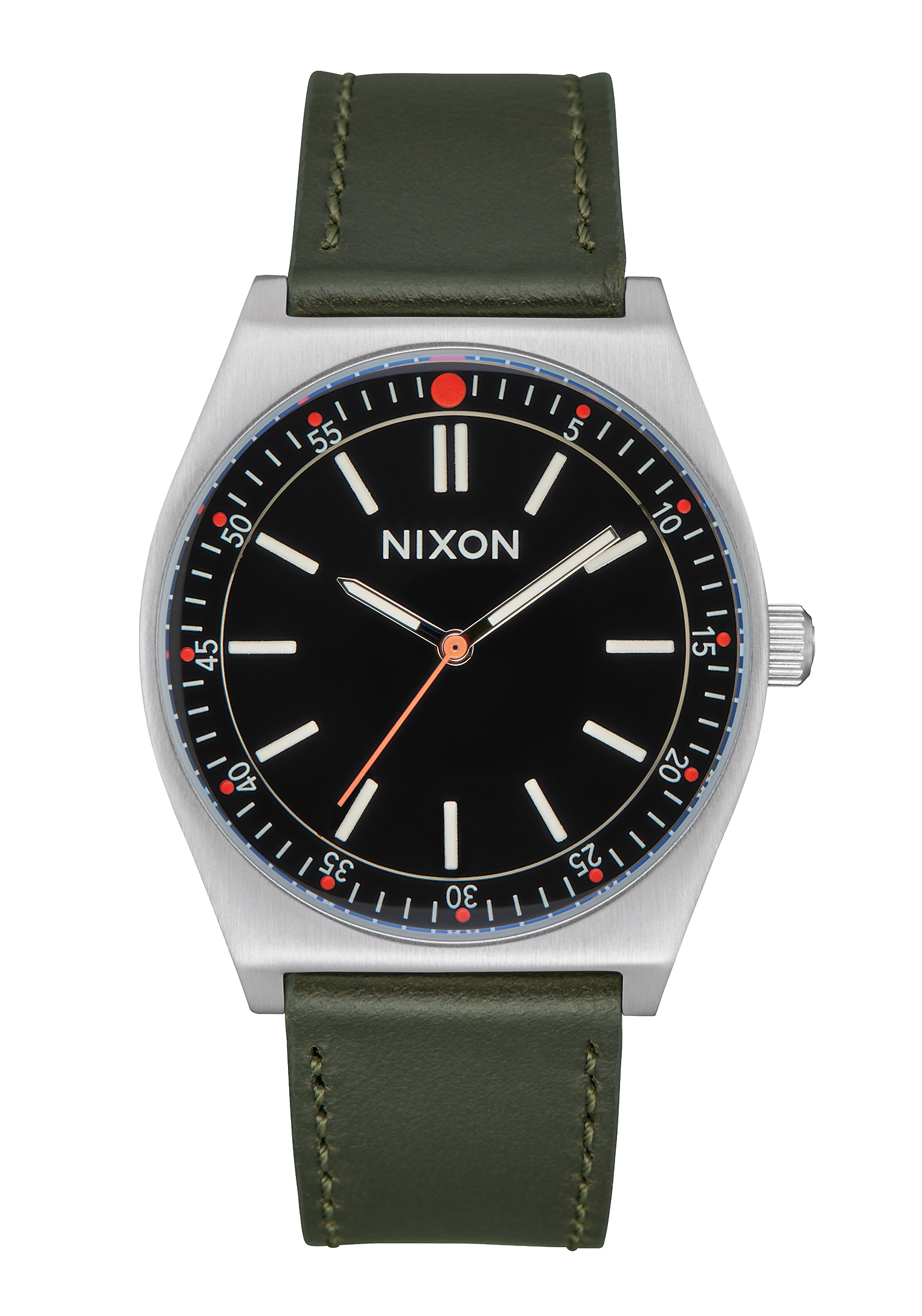 Nixon The Crew Leather Silver / Black / Olive A1188-2771
