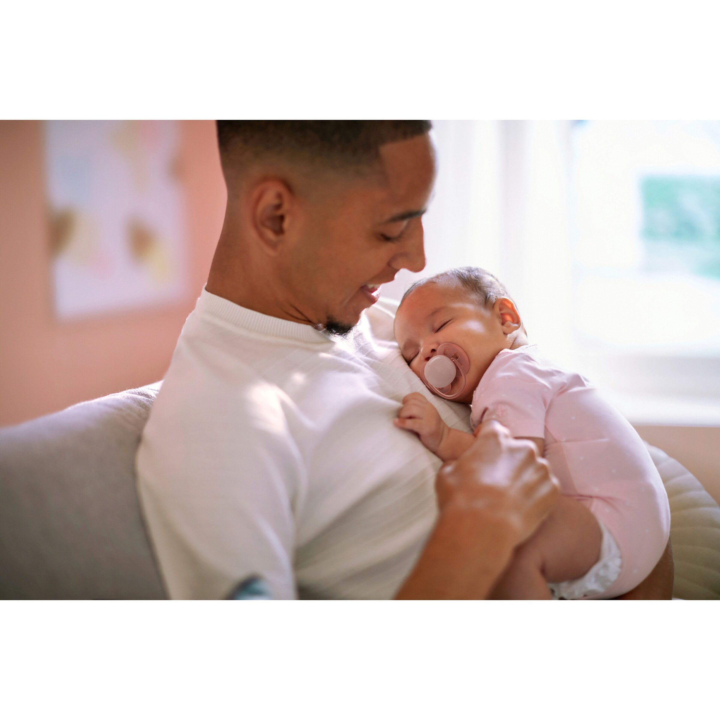 Philips Avent 2er-Pack Schnuller ultra soft, 0-6M grau/pink