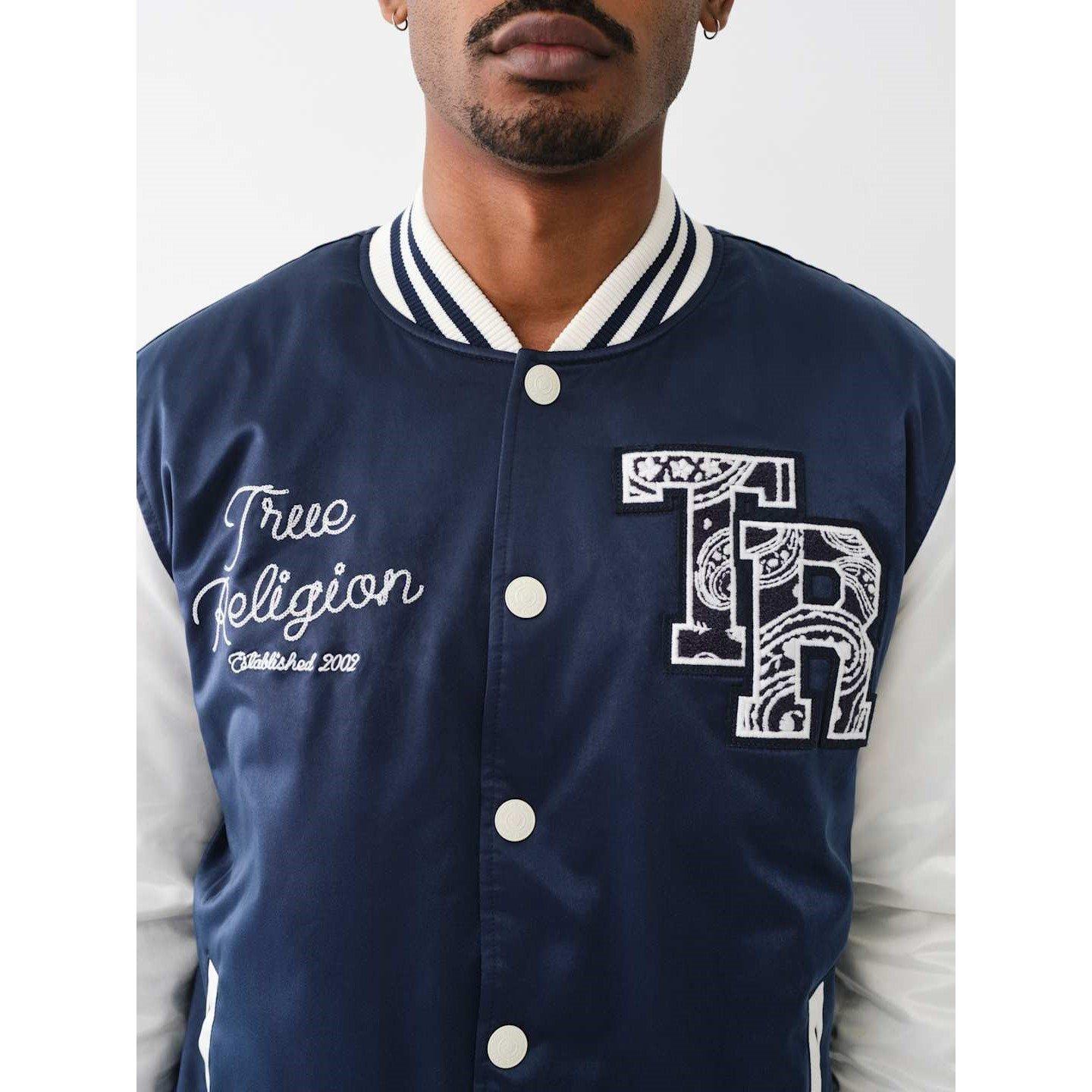 True Religion Navy Good Life Bomber Jacket