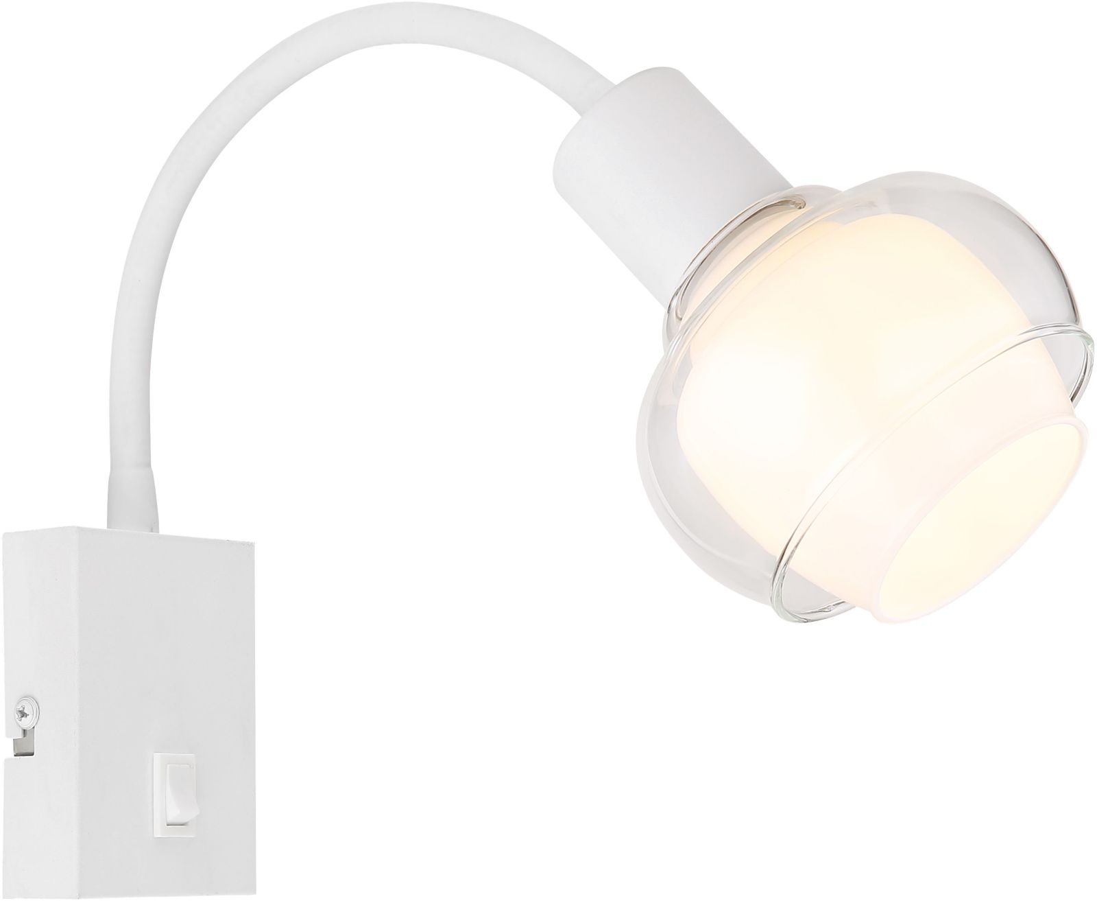 Wandleuchte - weiß matt - Glas - Flexo-Arm