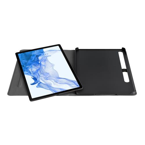 Samsung Galaxy Tab S8 EasyClick 2.0 Leder Tasche Smart Case Flip Cover Hülle mit Aufsteller   S-Pen Halterung (V11T62C1) - Schwarz