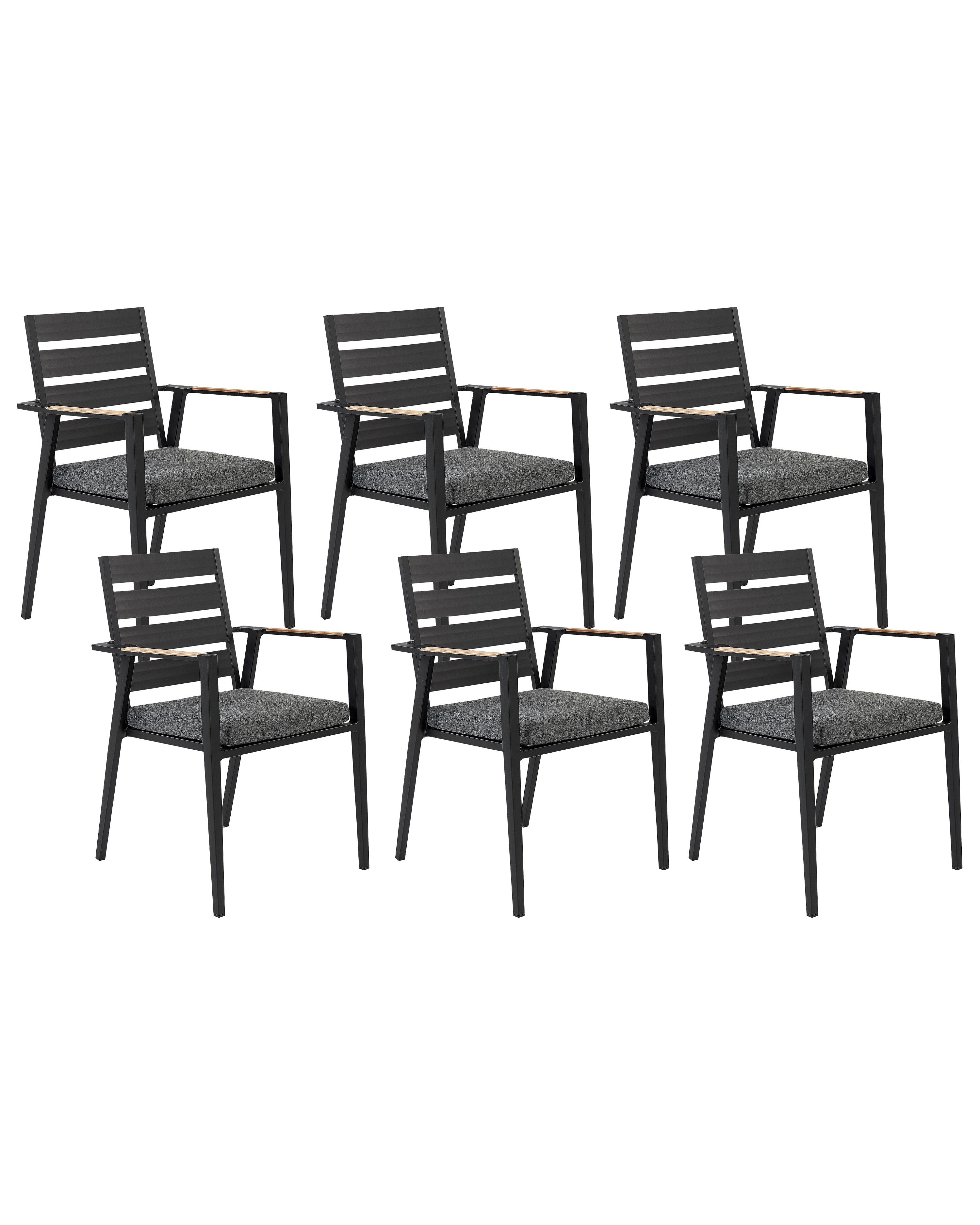 Set van 6 stoelen met zitkussen TAVIANO Metaal Zwart