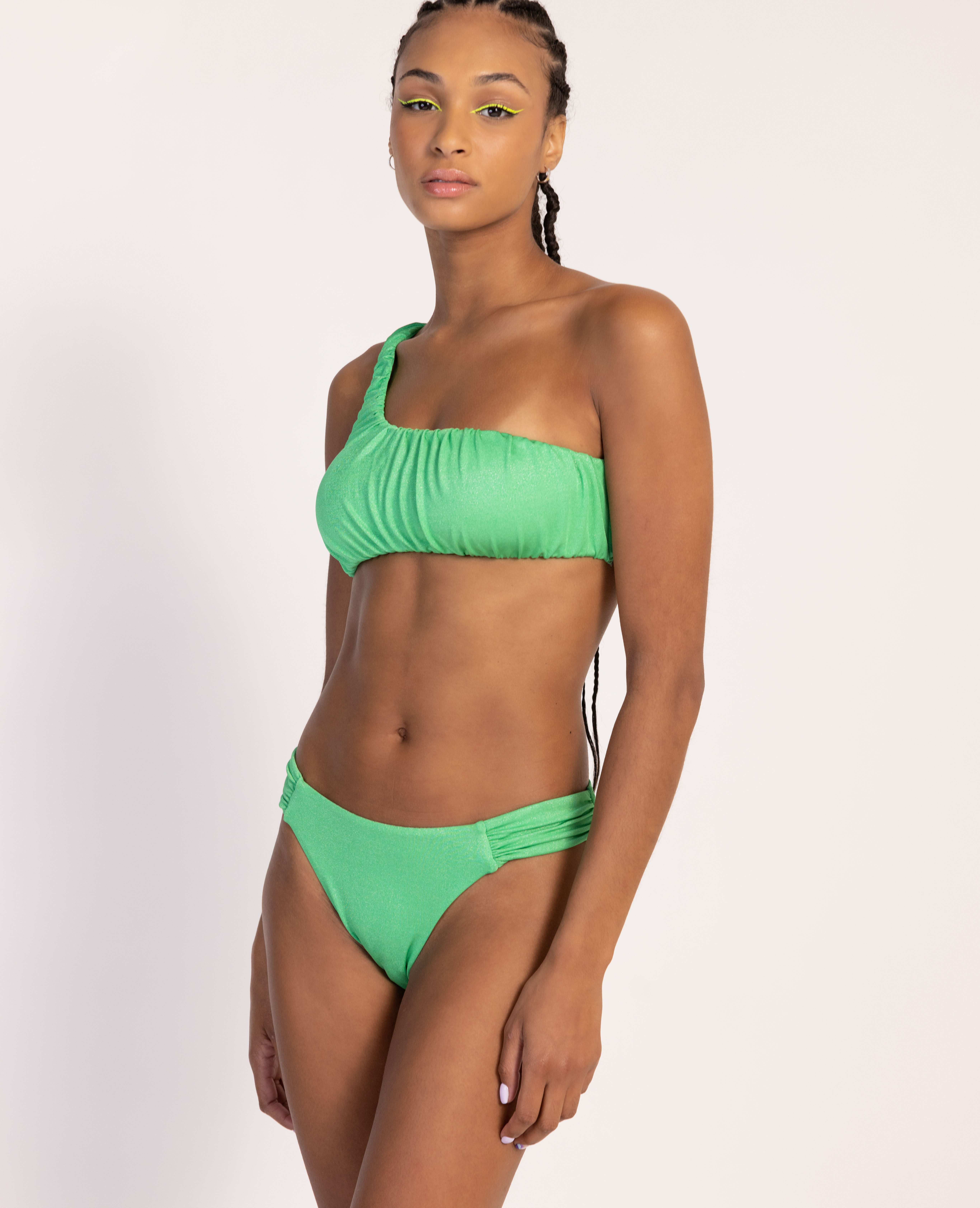 Haut de maillot bandeau asymétrique - Vert