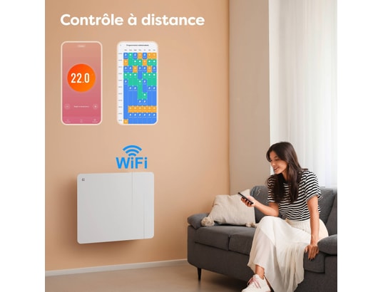 CIARRA - Radiateur inertie Radiateur connecté inertie sèche céramique 1000w cdhtd10a-w
