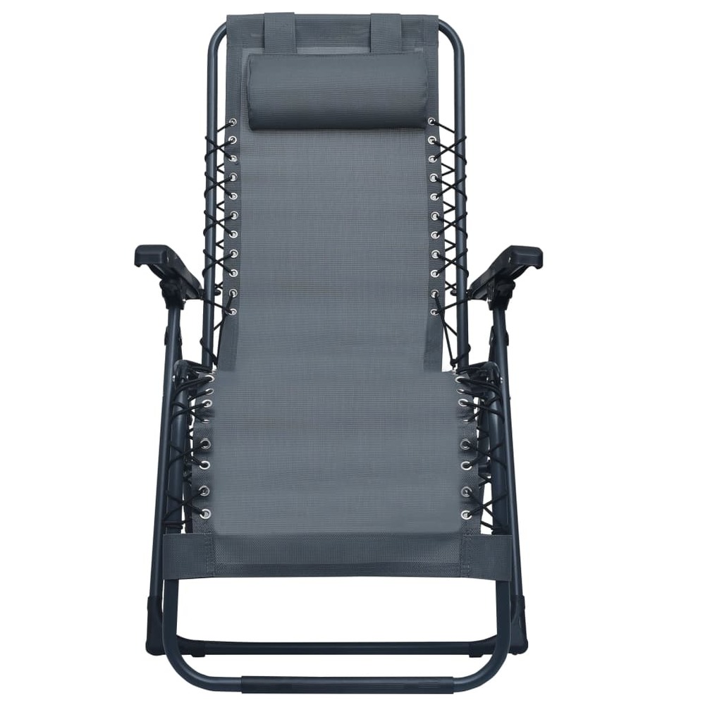 Chaise pliable de terrasse textilène gris