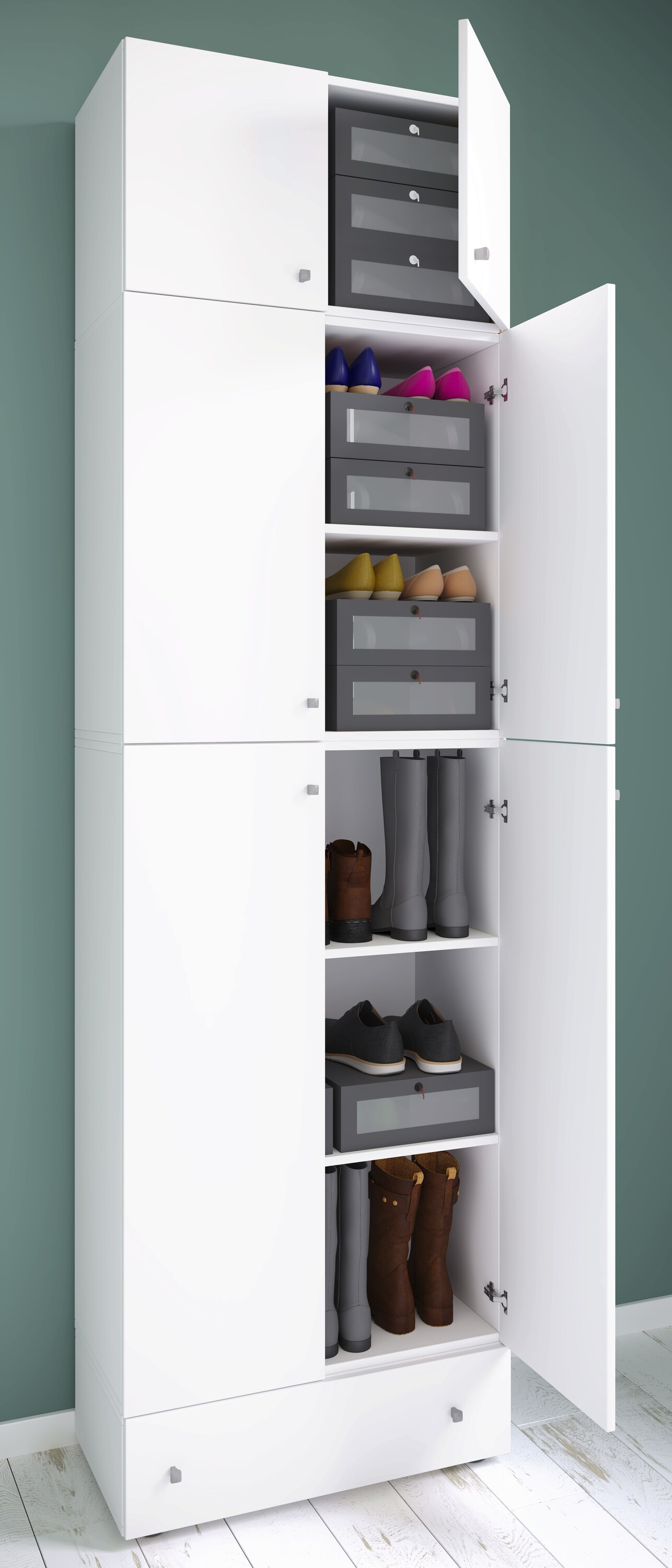 VCM XXL Holz Schuhschrank Kleiderschrank Schuhe Dielenschrank Lona 5f A Schublade