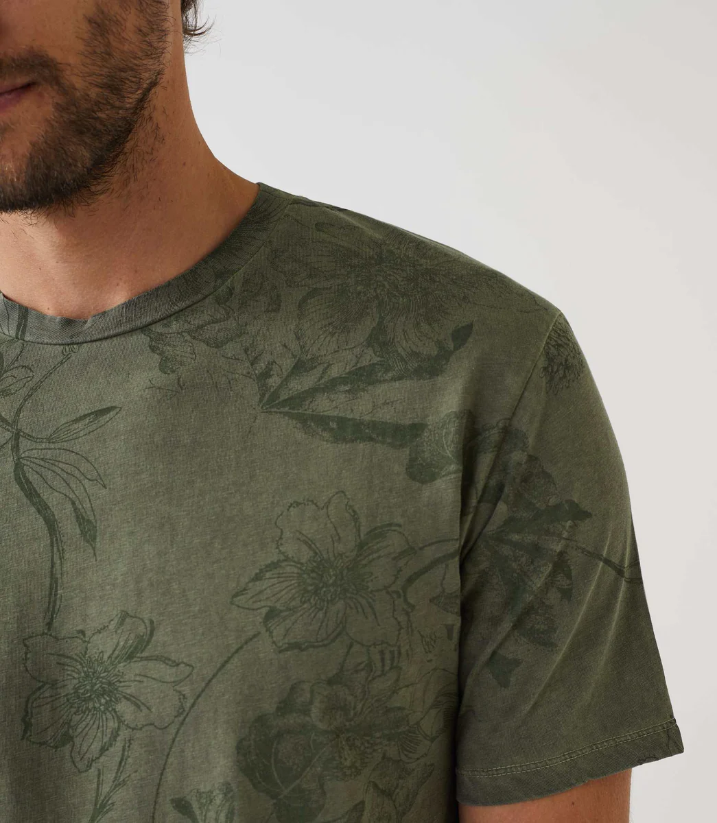 T-shirt à manches courtes col rond kaki 