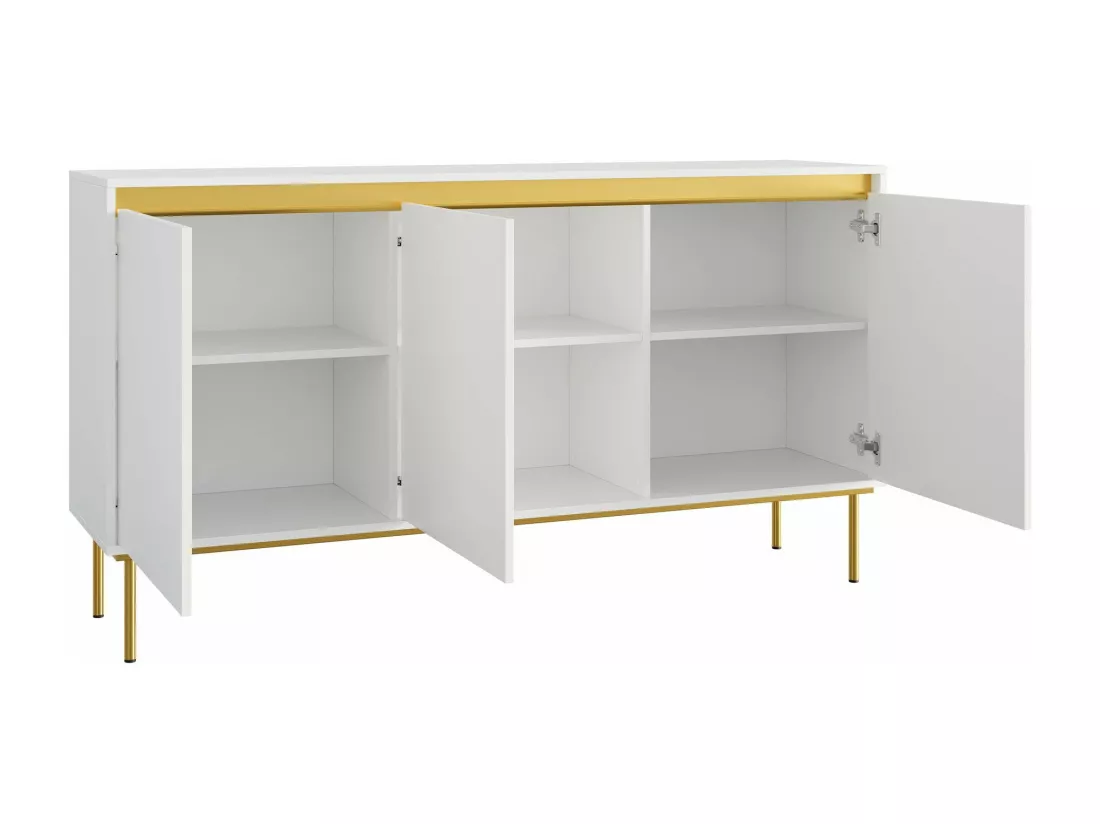 Buffet Comfivo Coretro 100, Doré|Blanc, 86x160x40cm, Stratifié