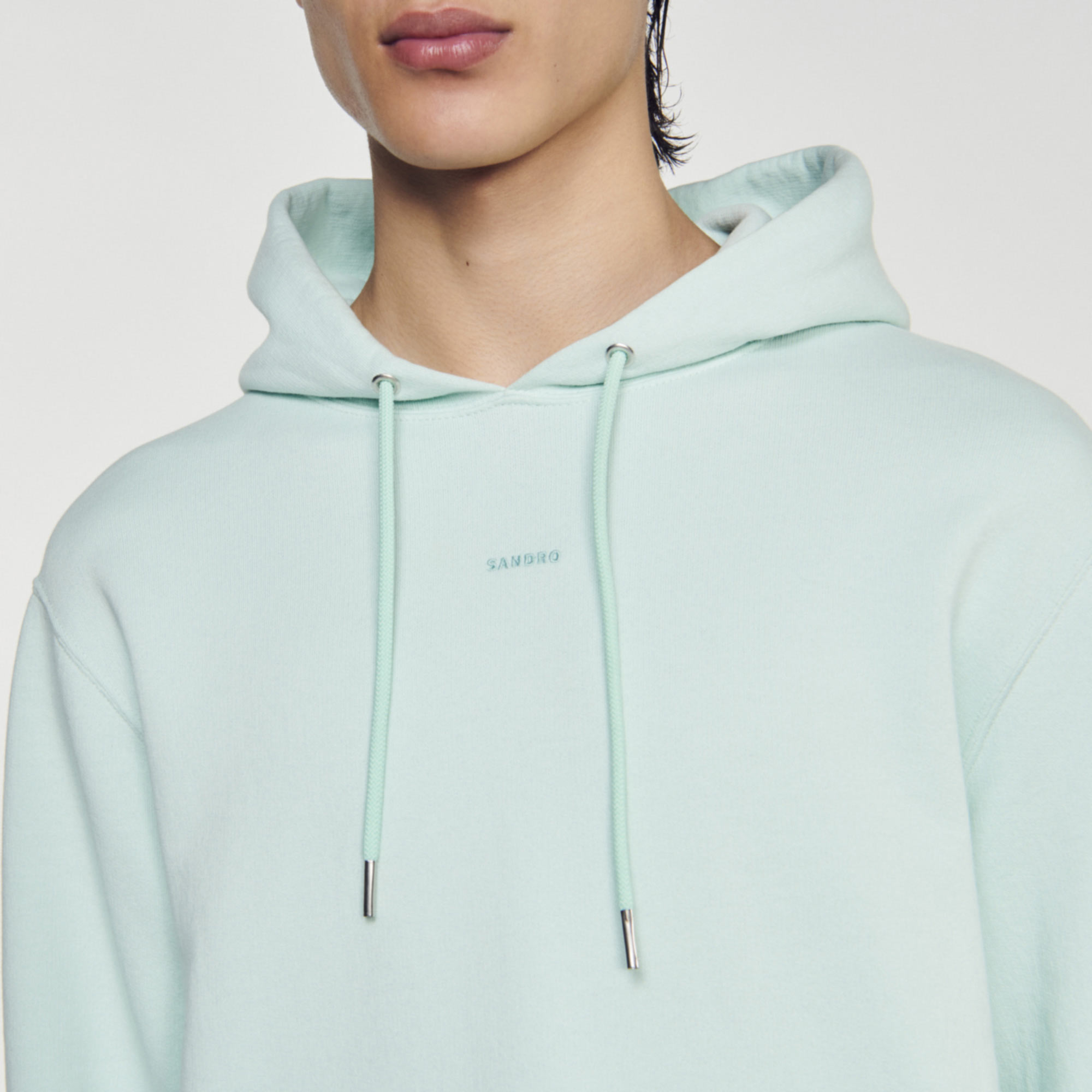 Hoodie Homme brode en coton biologique