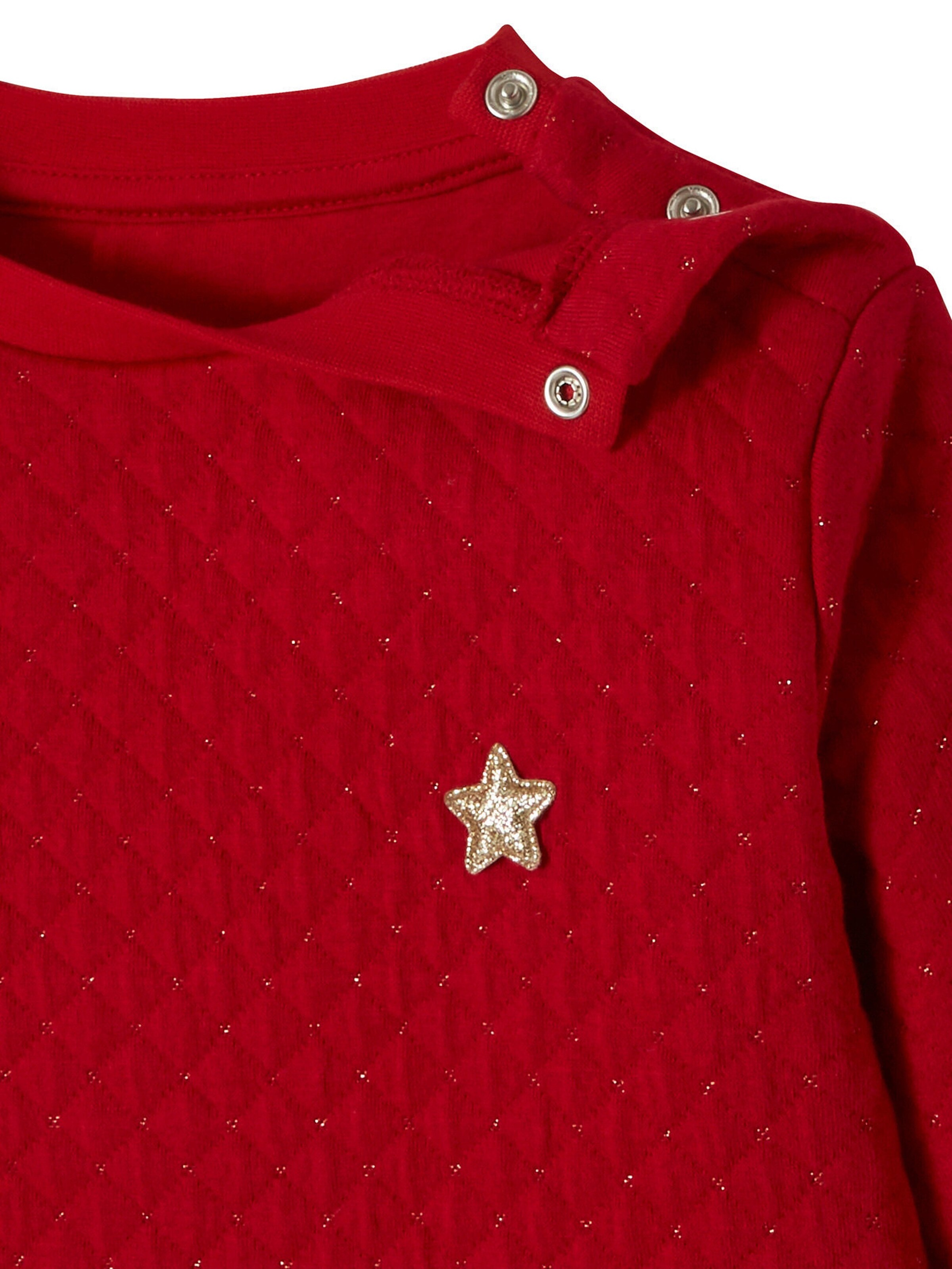 Vertbaudet Festliches Mädchen Kleid, Materialmix ziegel