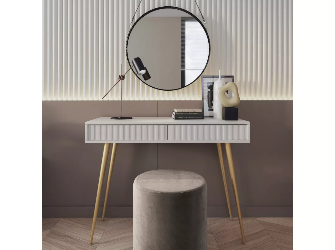 Coiffeuse - 104 cm - blanc - Bello